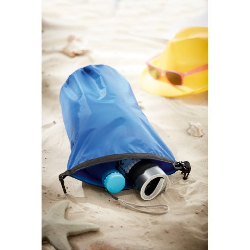 Geanta de plaja din material impermeabil, Everestus, EGP0611, poliester, plastic, polipropilena, albastru, saculet inclus