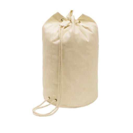 Saculet cu snur in stil marinaresc, Everestus, 20IAN1227, Bej, Bumbac 200 grame/mp, eticheta de bagaj inclusa