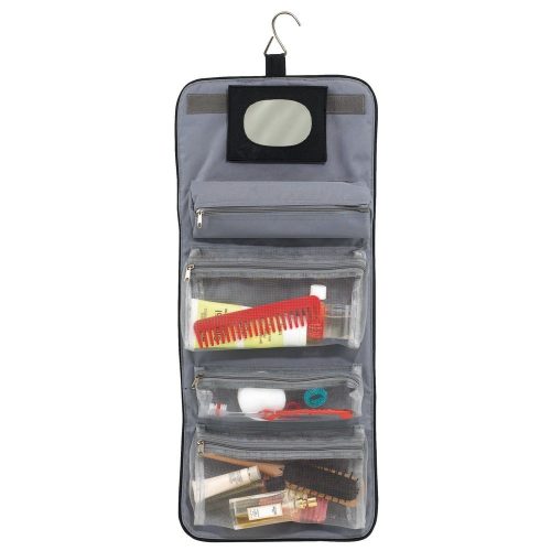 Geanta cosmetice pentru voiaj, Everestus, SR02, poliester 300D, negru