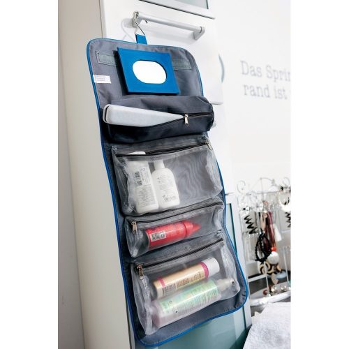 Geanta cosmetice pentru voiaj, Everestus, SR01, poliester 300D, albastru