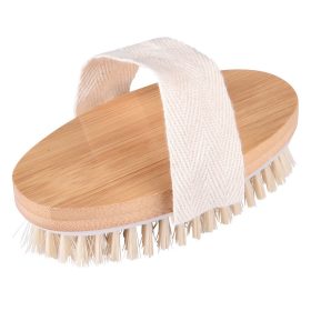   Perie de masaj, Everestus, 22FEB0674, 12x6.3x3 cm, Bambus, Nylon, Plastic, Natur