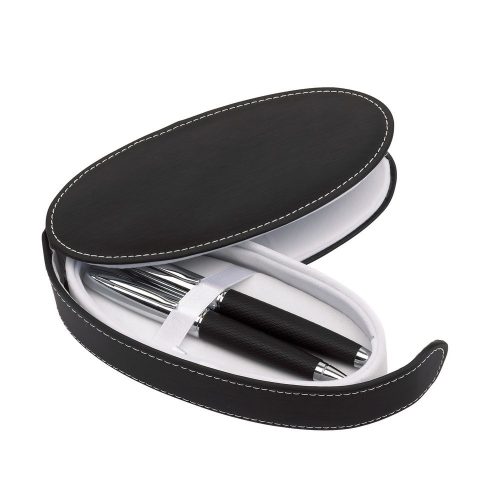 Set de scris, pix si roller, negru, Everestus, SS19OE, alama, PU