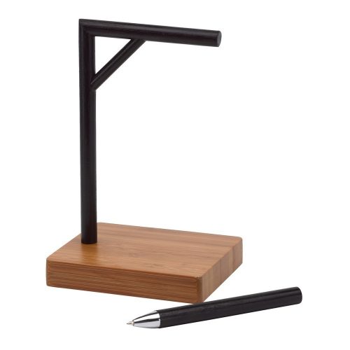 Suport pixuri in forma de spanzuratoare, maro, negru, Everestus, SAB03, bambus, otel