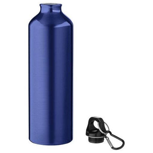 Sticla de apa 770 ml, cu carabina, fara BPA, aluminiu, Everestus, 8IA19108, albastru, saculet de calatorie inclus