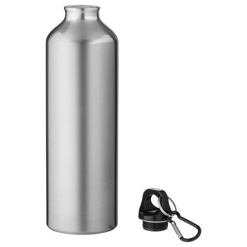 Sticla de apa 770 ml, cu carabina, fara BPA, aluminiu, Everestus, 8IA19112, gri, saculet de calatorie inclus