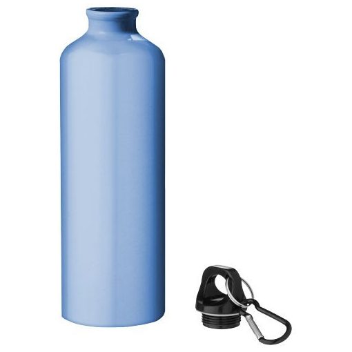 Sticla de apa 770 ml, cu carabina, fara BPA, aluminiu, Everestus, 8IA19110, albastru deschis, saculet de calatorie inclus