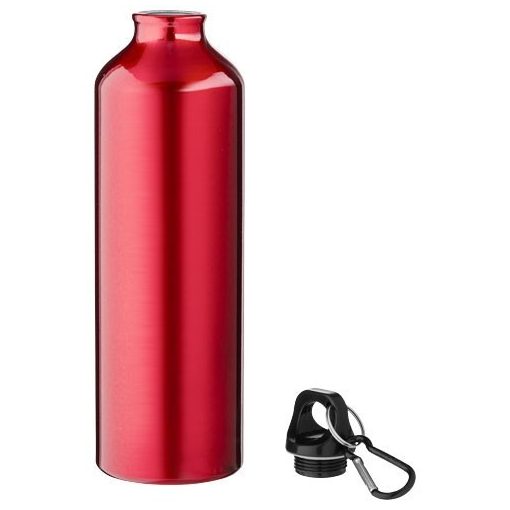 Sticla de apa 770 ml, cu carabina, fara BPA, aluminiu, Everestus, 8IA19111, rosu, saculet de calatorie inclus