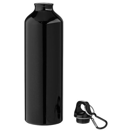 Sticla de apa 770 ml, cu carabina, fara BPA, aluminiu, Everestus, 8IA19113, negru, saculet de calatorie inclus