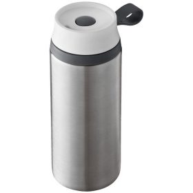   Cana de calatorie 350 ml, perete dublu, Everestus, FW, otel inoxidabil exterior, plastic interior, argintiu