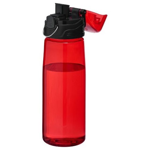 Sticla sport 700 ml, fara BPA, Everestus, CI01, tritan, transparent, rosu, saculet de calatorie inclus