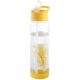 Sticla apa cu infuzor, 740 ml, fara BPA, Everestus, TF07, tritan, transparent, galben, saculet de calatorie inclus