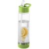 Sticla apa cu infuzor, 740 ml, fara BPA, Everestus, TF02, tritan, transparent alb, verde lime, saculet de calatorie inclus