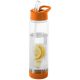 Sticla apa cu infuzor, 740 ml, fara BPA, Everestus, TF03, tritan, transparent alb, portocaliu