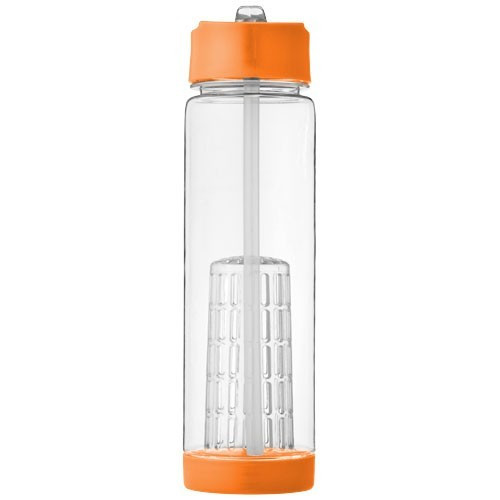 Sticla apa cu infuzor, 740 ml, fara BPA, Everestus, TF03, tritan, transparent alb, portocaliu