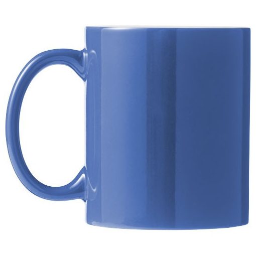 Cana ceramica 330 ml cu maner si exterior colorat, Everestus, 20IAN1141, Albastru, Alb