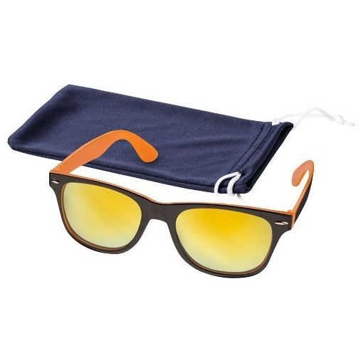 Ochelari de soare, US Basic, OSSG007, policarbonat, acril, negru, portocaliu din piele ecologica