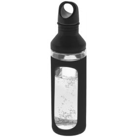   Sticla sport 590 ml, Everestus, HR, sticla, silicon si pp plastic, negru, transparent