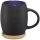 Cana 400 ml cu suport din lemn, Everestus, HH, ceramica, negru, albastru
