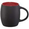 Cana 400 ml cu suport din lemn, Everestus, HH, ceramica, negru, rosu
