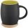 Cana 400 ml cu suport din lemn, Everestus, HH, ceramica, negru, verde