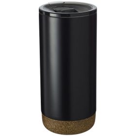   Cana termoizolanta, perete dublu, 500 ml, cu baza din pluta, Everestus, VA, otel inoxidabil, negru