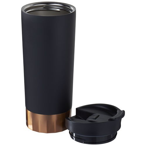 Cana termoizolanta 500 ml, fara scurgeri, perete dublu, Everestus, PA, otel inoxidabil, negru