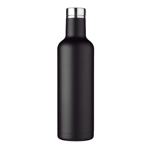 Sticla termoizolanta 750 ml, Everestus, PO, otel inoxidabil, negru, saculet de calatorie inclus