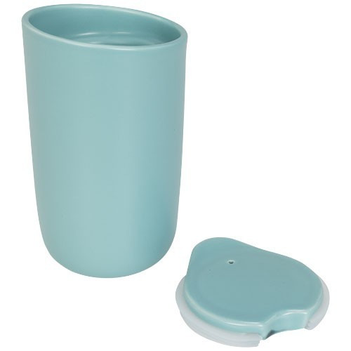 Cana de calatorie cu perete dublu din ceramica, 410 ml, Everestus, MA, mint, albastru