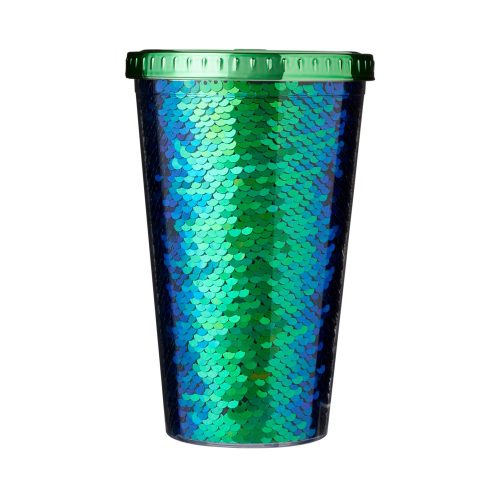 Cana de voiaj cu pai, 470 ml, perete dublu, Everestus, 9IA19212, Acril, Verde