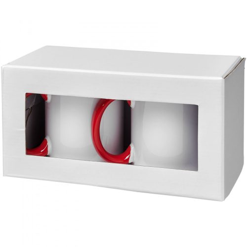 Set 2 cani de 330 ml, Everestus, 20FEB0769, Ceramica, Rosu