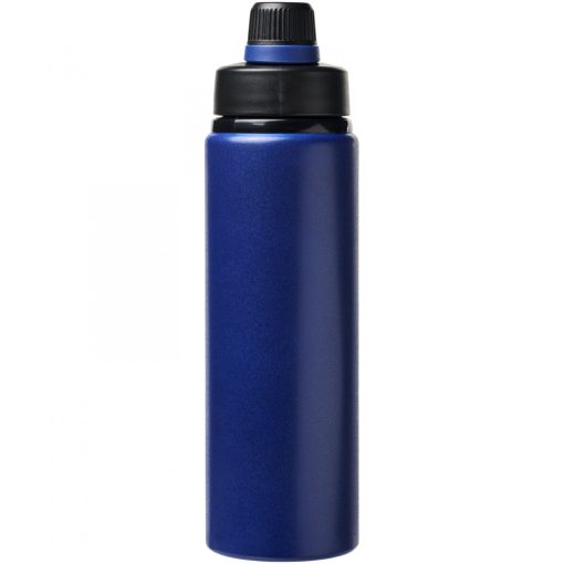 Sticla de apa sport 800 ml cu agatatoare, Everestus, 20FEB1092, Aluminiu, Albastru Navy, saculet inclus