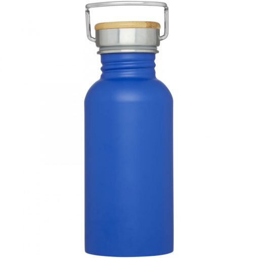 Sticla de apa, sport, 21MAR1869, 550 ml, 18.8xØ 7.4 cm, Everestus, Otel, Bambus, Albastru