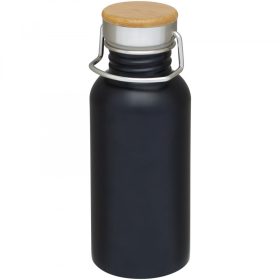   Sticla de apa sport, Everestus, 21OCT0921, 550 ml, 18.8 x Ø 7.4 cm, Otel, Bambus, Negru