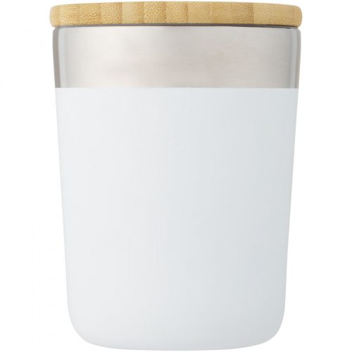 Cana termos, Everestus, 21OCT1403, 300 ml, 8.6 x 11.4 x 8.6 cm, Otel, Bambus, Alb