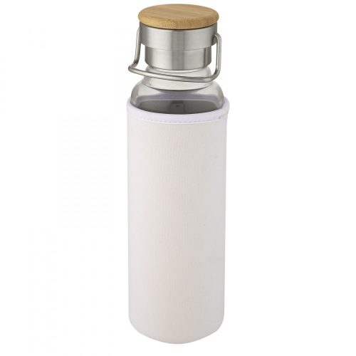 Sticla de apa sport, Everestus, 22FEB1371, 660 ml, 26.2xØ 7.3 cm, Sticla, Polipropilena, Bambus, Alb