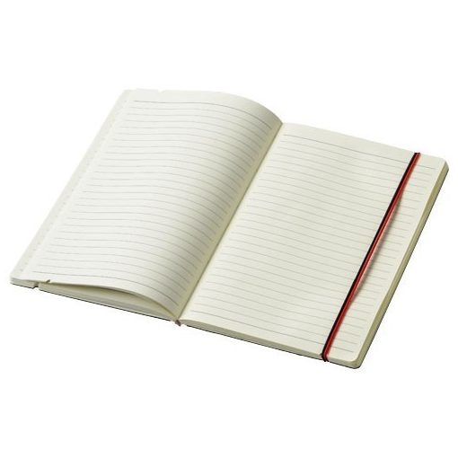 Agenda A5 cu pagini dictando, coperta tare cu elastic, Everestus, CA01, carton, negru, rosu