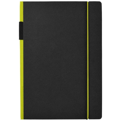 Agenda A5 cu pagini dictando, coperta tare cu elastic, Everestus, CA04, carton, negru, verde
