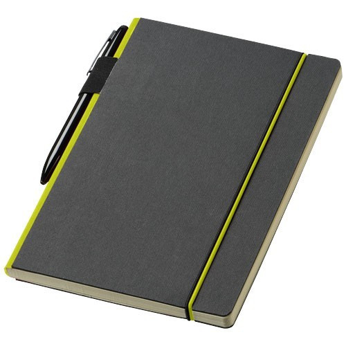 Agenda A5 cu pagini dictando, coperta tare cu elastic, Everestus, CA04, carton, negru, verde