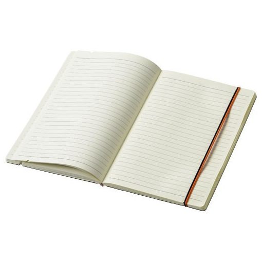 Agenda A5 cu pagini dictando, coperta tare cu elastic, Everestus, CA05, carton, negru, portocaliu, lupa de citit inclusa