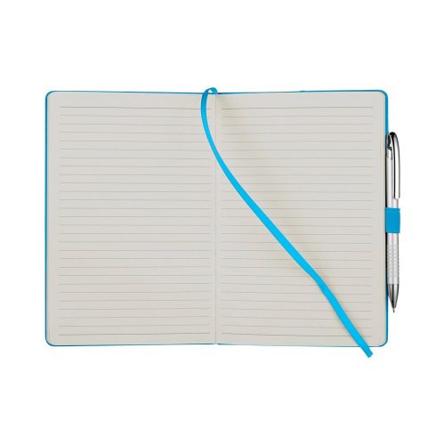 Agenda A5 cu pagini dictando, coperta cu elastic, Everestus, FX01, carton, albastru deschis