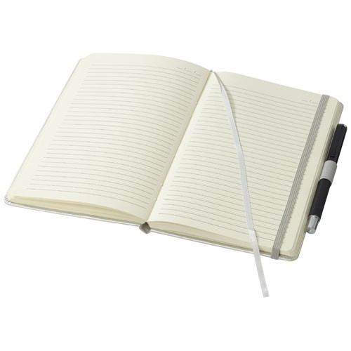 Agenda A5 cu pagini dictando, coperta tare cu elastic, Everestus, VE03, piele ecologica, gri