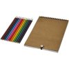 Set 12 creioane colorate cu carnetel inclus, Everestus, 20IAN998, Alb, Hartie, saculet de calatorie inclus