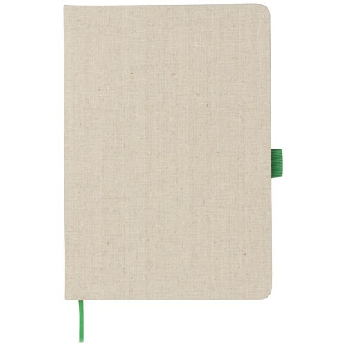 Agenda A5 cu pagini dictando, coperta cu elastic, Everestus, LA02, bumbac, verde