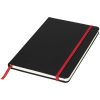 Agenda A5 cu pagini dictando, coperta tare cu elastic, Everestus, LT02, pu, negru, rosu