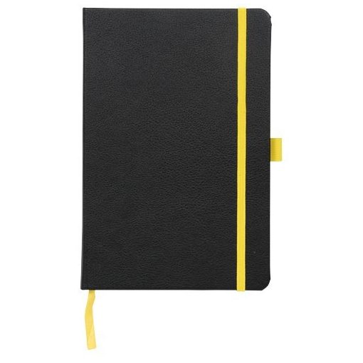 Agenda A5 cu pagini dictando, coperta tare cu elastic, Everestus, LT04, pu, negru, galben