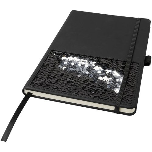 Agenda A5, dictando, coperta cu elastic, 80 coli, Luxe, 9IA19290, Poliuretan, Negru