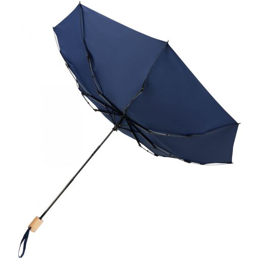 Umbrela pliabila rezistenta la vant, Everestus, 21OCT1056, 28 x Ø 106 cm, Poliester, Albastru, saculet inclus