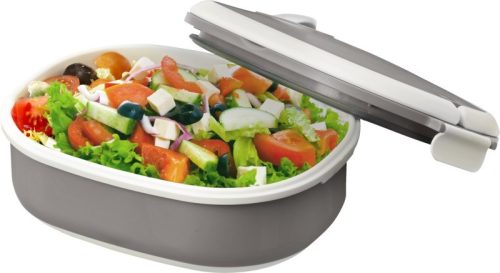 Caserola pranz, 750 ml, Everestus, SAN02, plastic, cauciuc, gri, alb