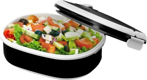 Caserola pranz, 750 ml, Everestus, SAN01, plastic, cauciuc, negru, alb