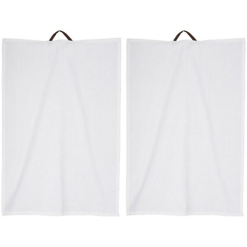 Set 2 prosoape de bucatarie din bumbac 100%, Everestus, LDE01, alb